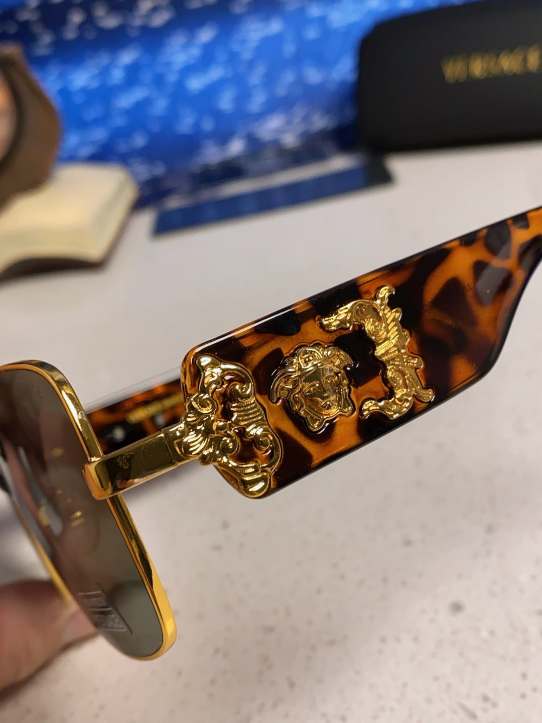Versace Metal Square Silver Lens Sunglasses for Men & Women - detail image 7
