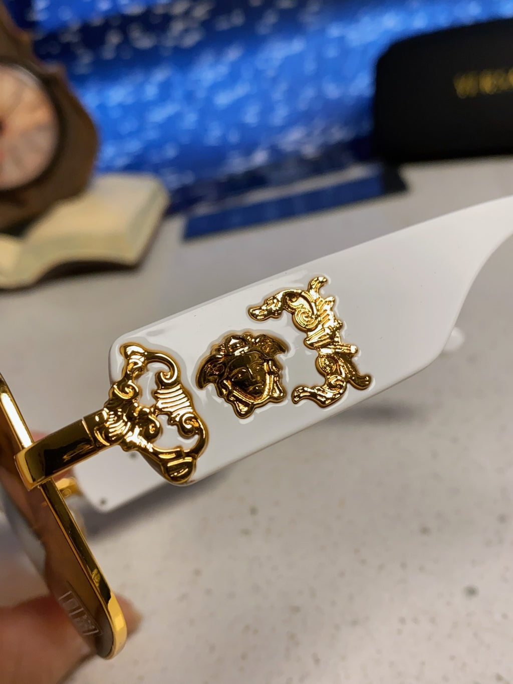 Versace Metal Square Brown Lens Sunglasses for Men & Women - detail image 7