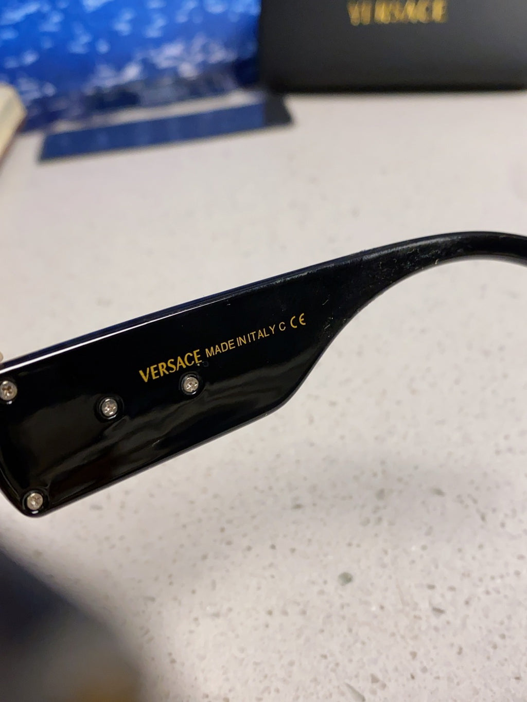Versace Metal Square Purple Lens Sunglasses for Men & Women - detail image 8