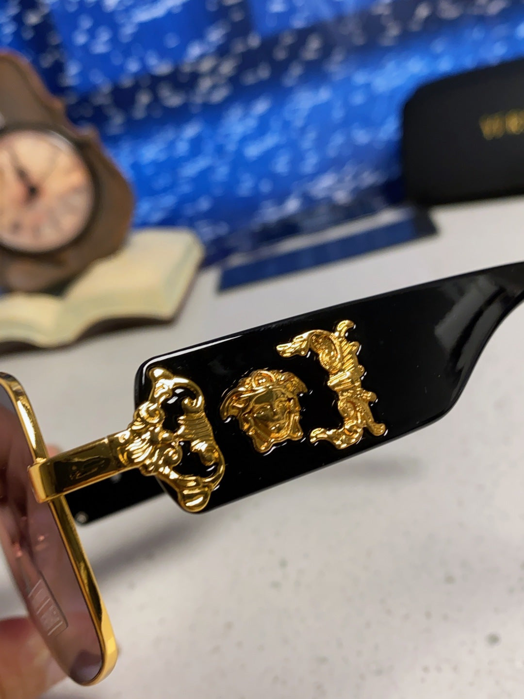 Versace Metal Square Purple Lens Sunglasses for Men & Women - 358822 - detail image 7