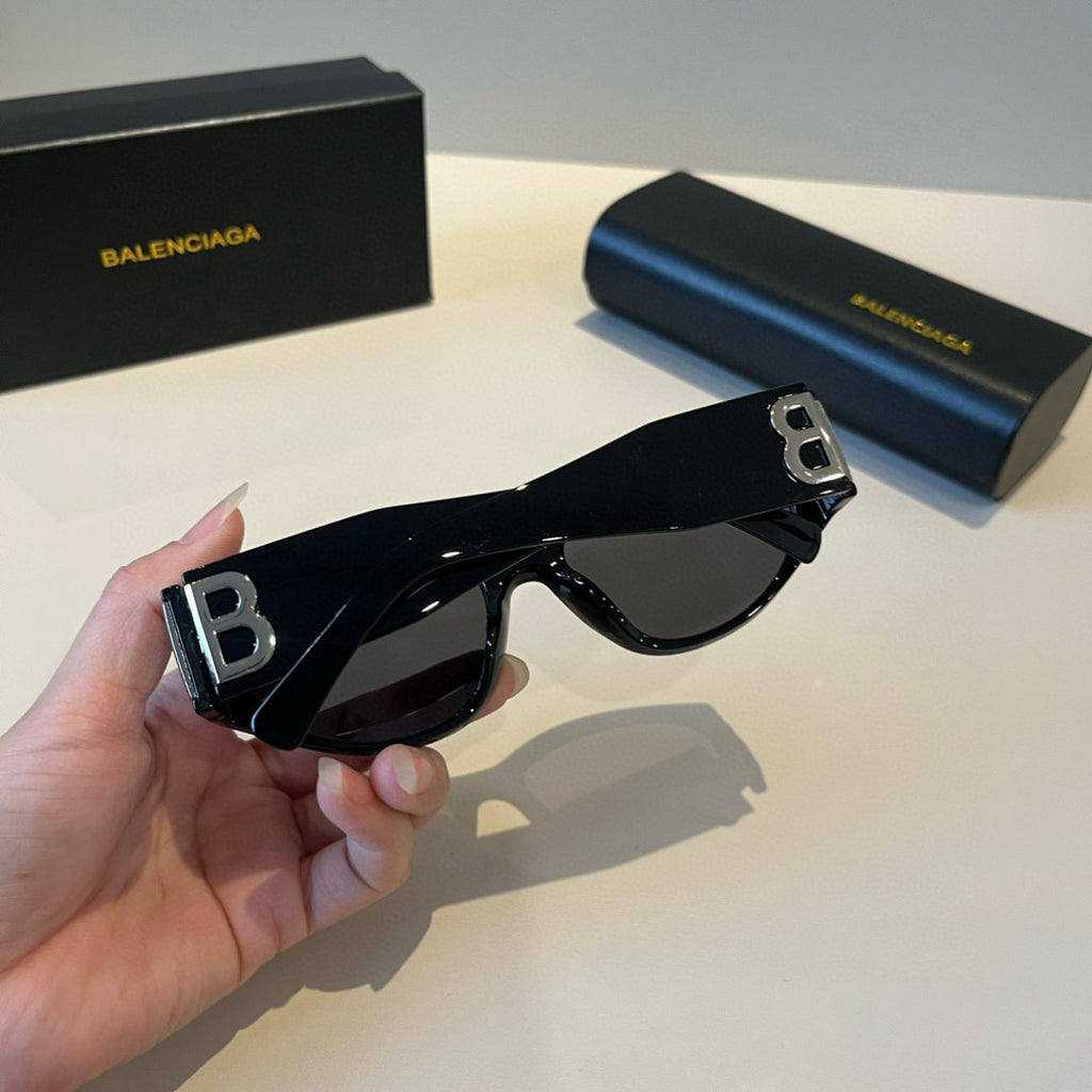 Balenciaga Rectangular Black Lens Sunglasses for Men & Women - detail image 5