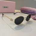 Miu Miu Metal Fashion Silver Lens Sunglasses for Men & Women - 487588