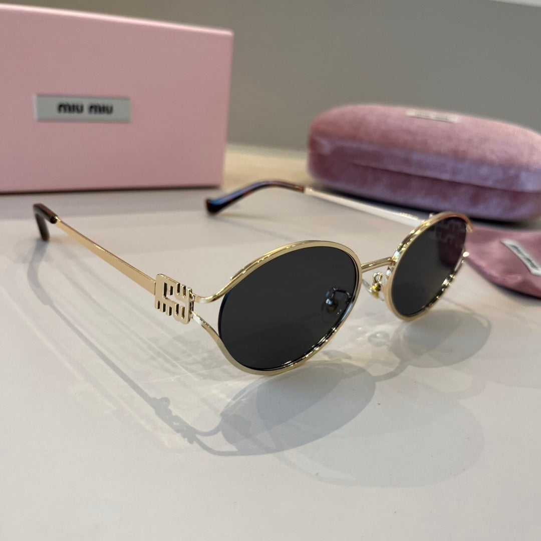 Miu Miu Metal Fashion Silver Lens Sunglasses for Men & Women - 487588
