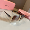 Miu Miu Lightweight Rimless Brown Lens Sunglasses for Women