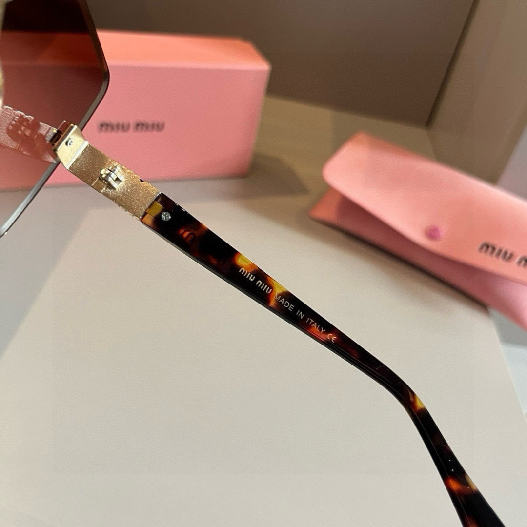 Miu Miu Lightweight Rimless Brown Lens Sunglasses for Women - detail image 9