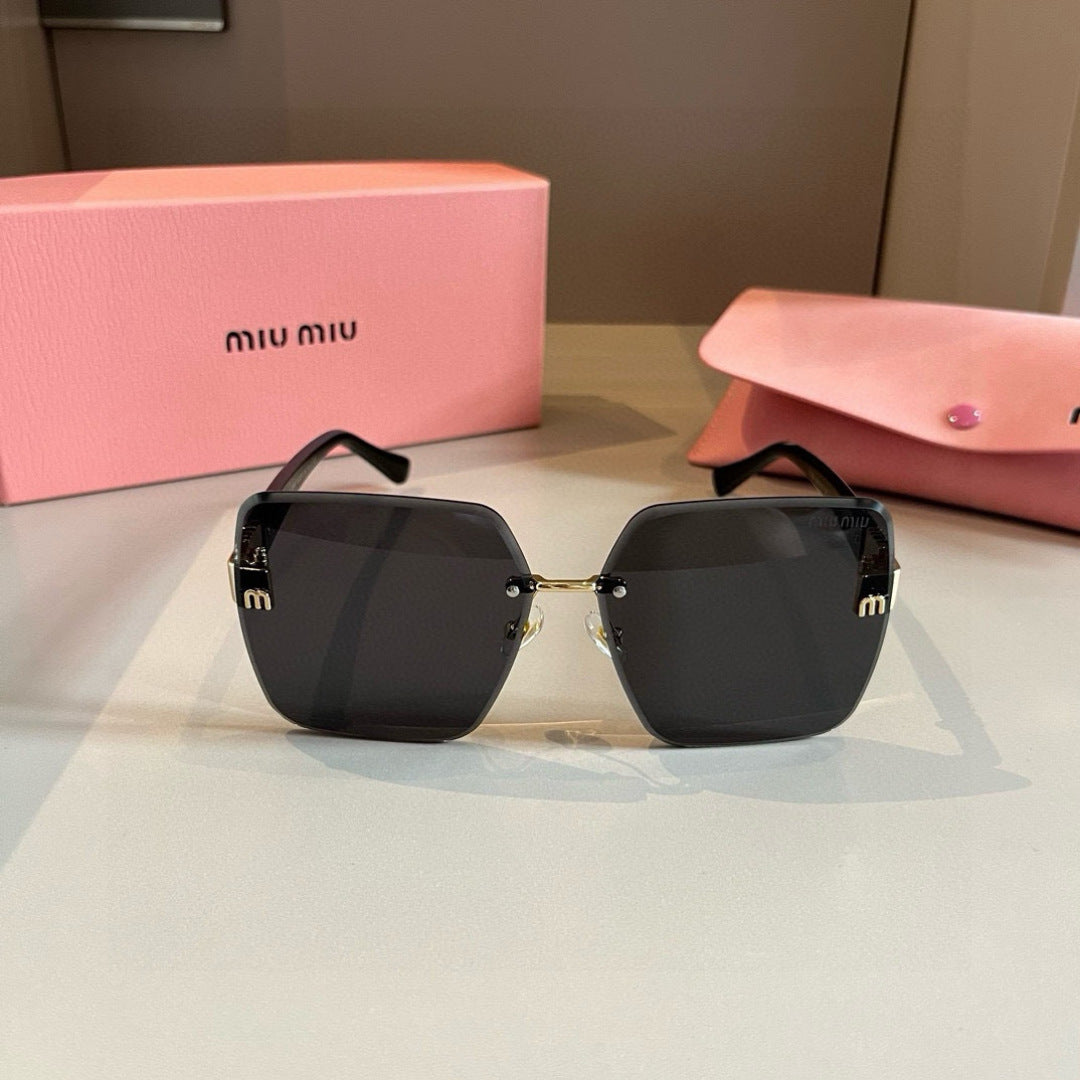 Miu Miu Lightweight Rimless Gold Lens Sunglasses for Women - detail image 2