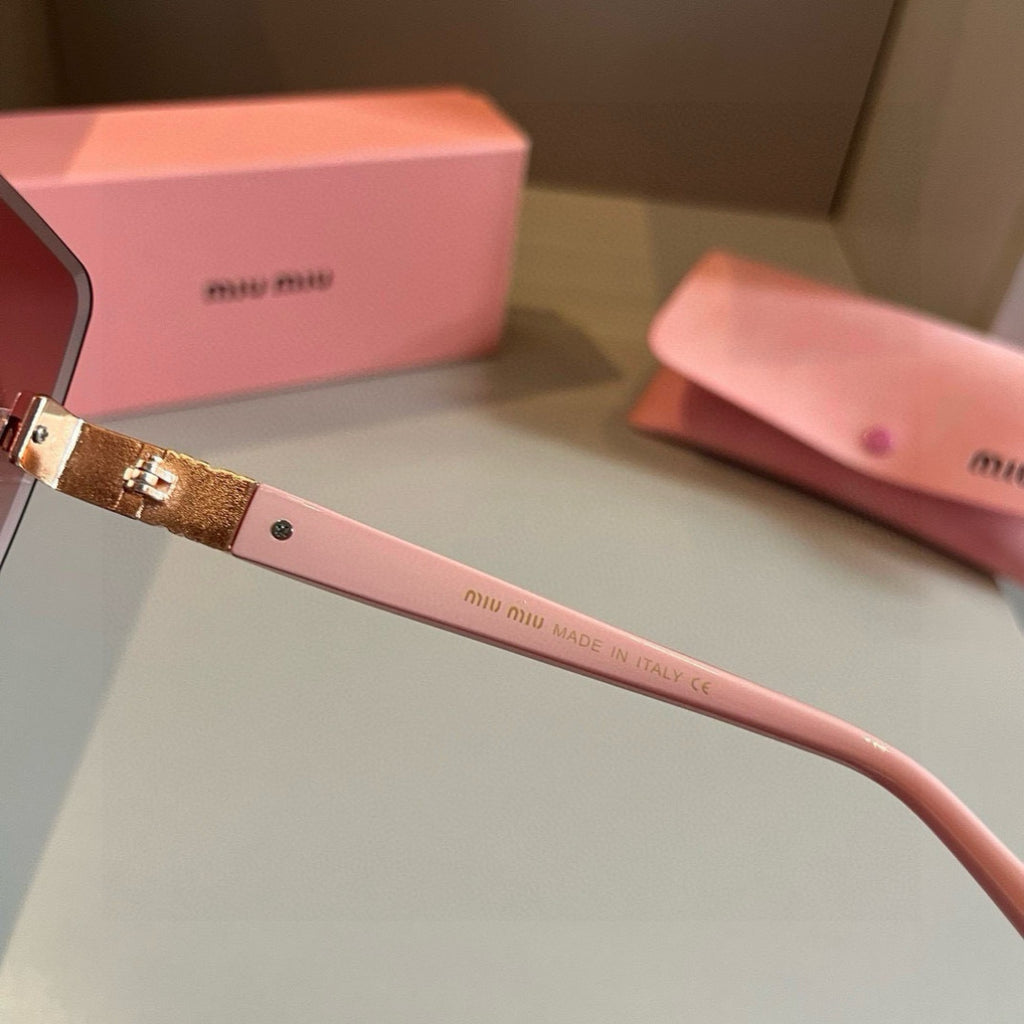 Miu Miu Lightweight Rimless Red Lens Sunglasses for Women - detail image 8