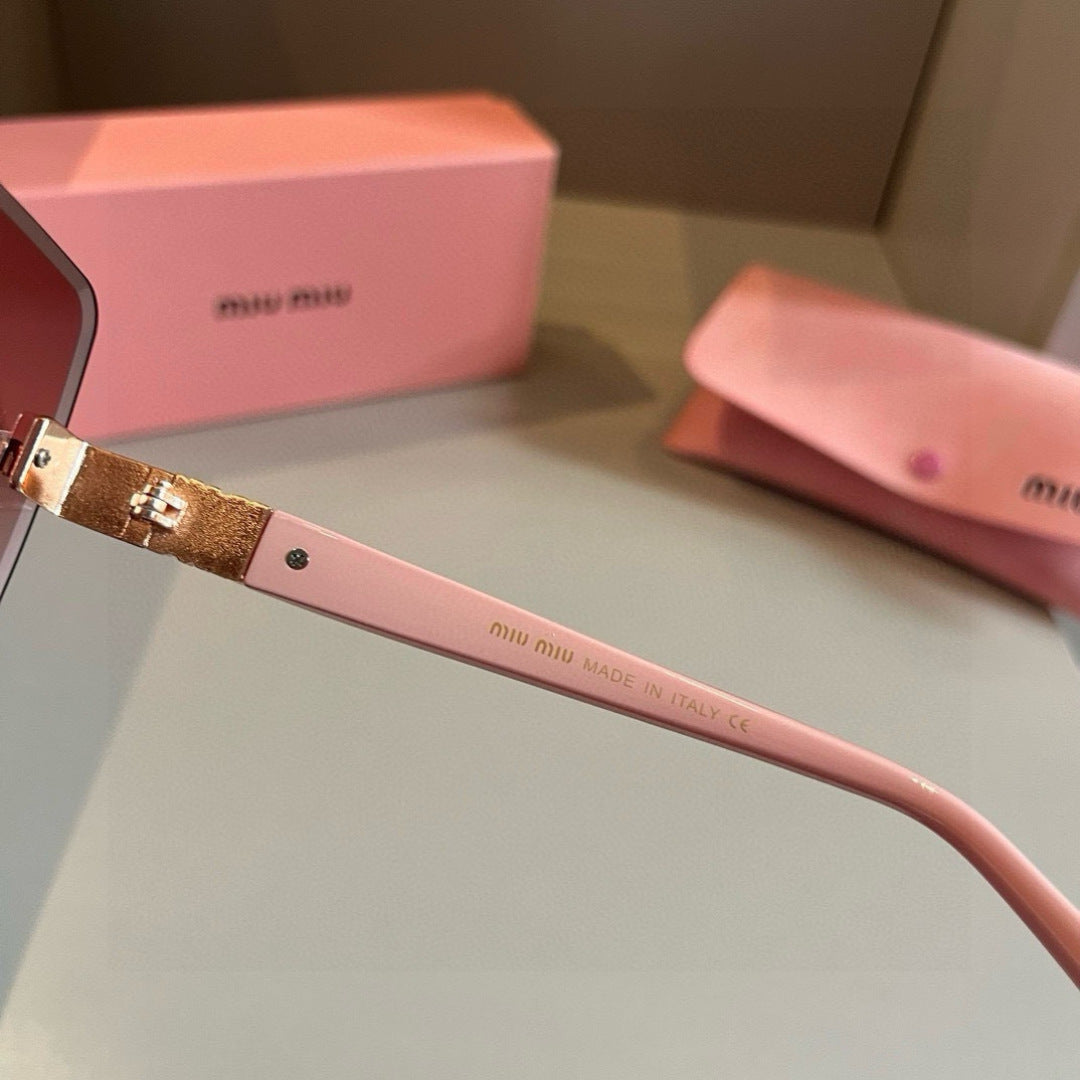 Miu Miu Lightweight Rimless Red Lens Sunglasses for Women - detail image 8