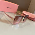 Miu Miu Lightweight Rimless Red Lens Sunglasses for Women