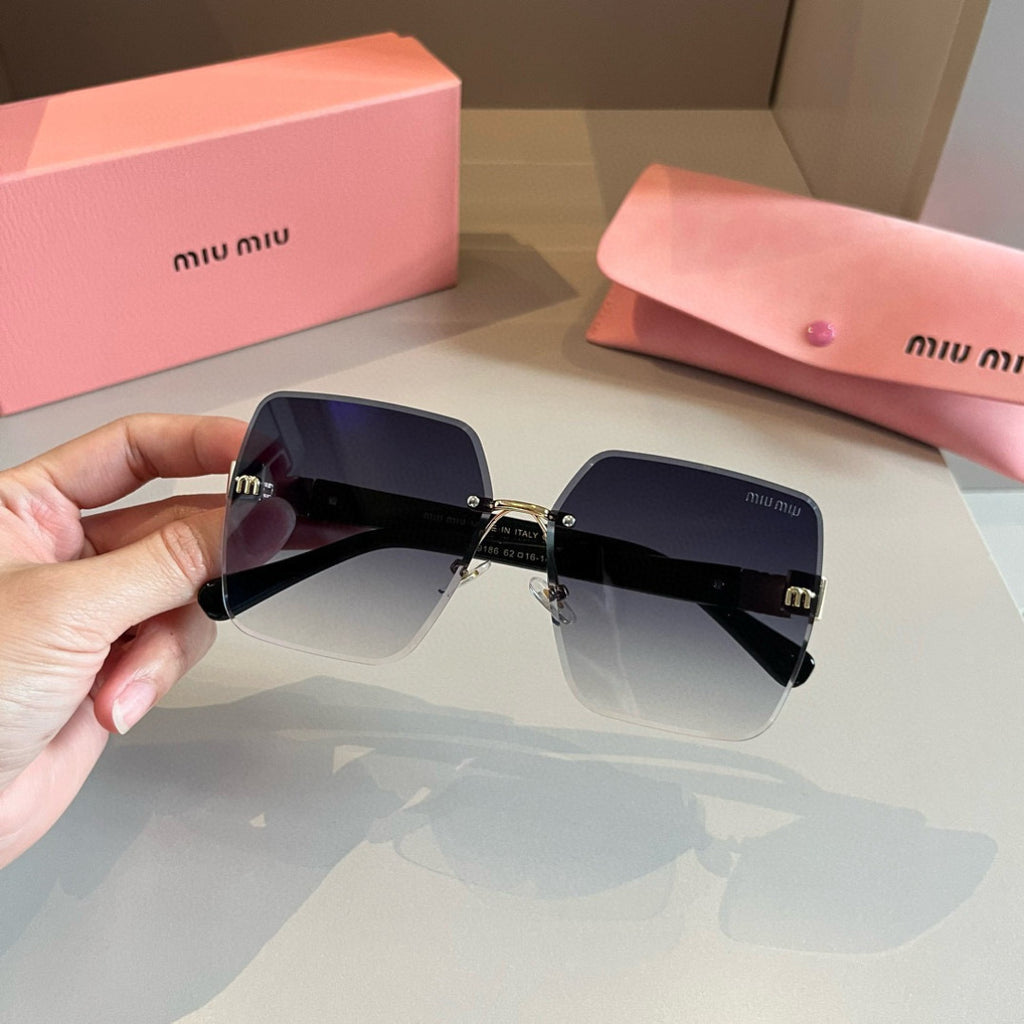 Miu Miu Lightweight Rimless Silver Lens Sunglasses for Women - 487678 - detail image 5