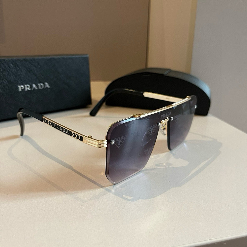 Prada Polarized Fashion Gold Lens Sunglasses for Men - 358437