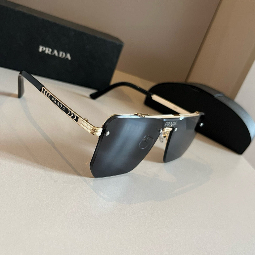 Prada Polarized Fashion Gold Lens Sunglasses for Men - 358439