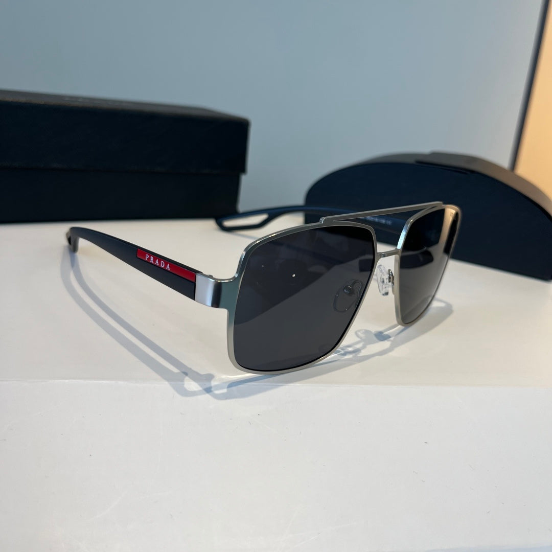 Prada Polarized Fashion Silver Lens Sunglasses for Men - 358384
