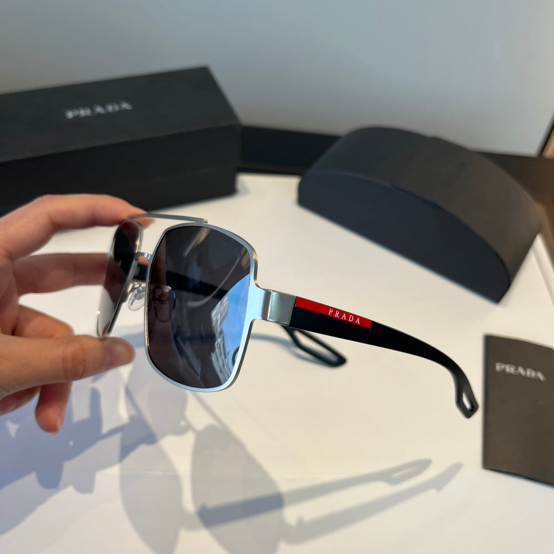 Prada Polarized Fashion Silver Lens Sunglasses for Men - 358384 - detail image 4