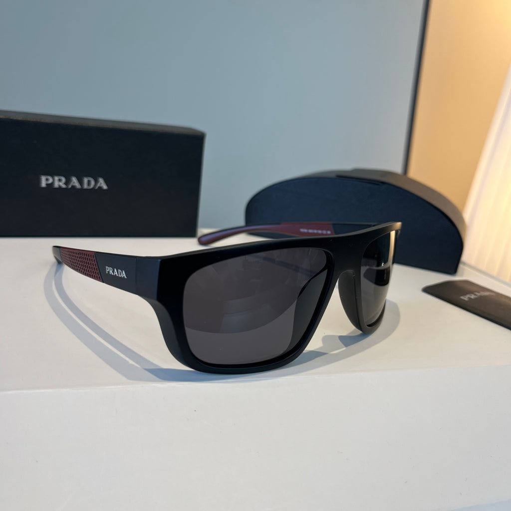 Prada Polarized Fashion Black Lens Sunglasses for Men - 358386
