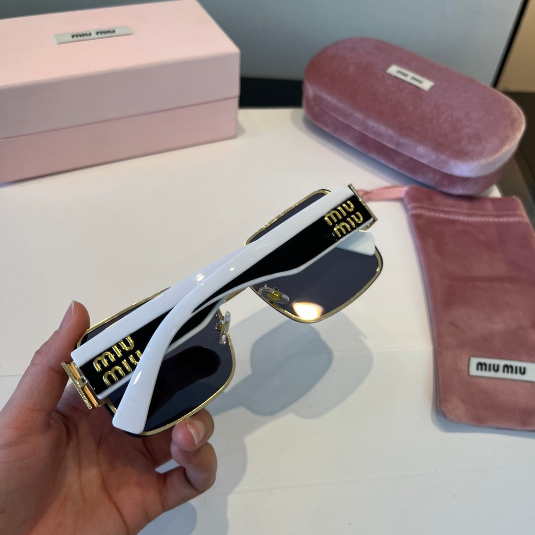 Miu Miu Lightweight Rimless Black Lens Sunglasses for Women - 466066 - detail image 7