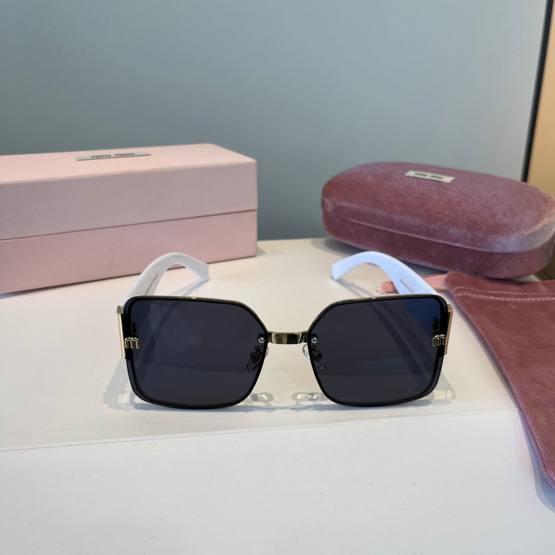 Miu Miu Lightweight Rimless Black Lens Sunglasses for Women - 466066 - detail image 2