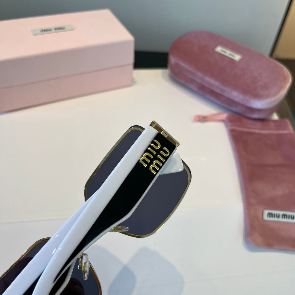 Miu Miu Lightweight Rimless Black Lens Sunglasses for Women - 466066 - detail image 8
