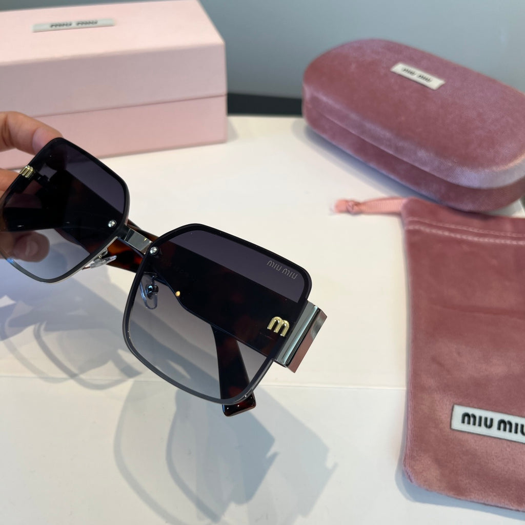 Miu Miu Lightweight Rimless Black Lens Sunglasses for Women - detail image 9
