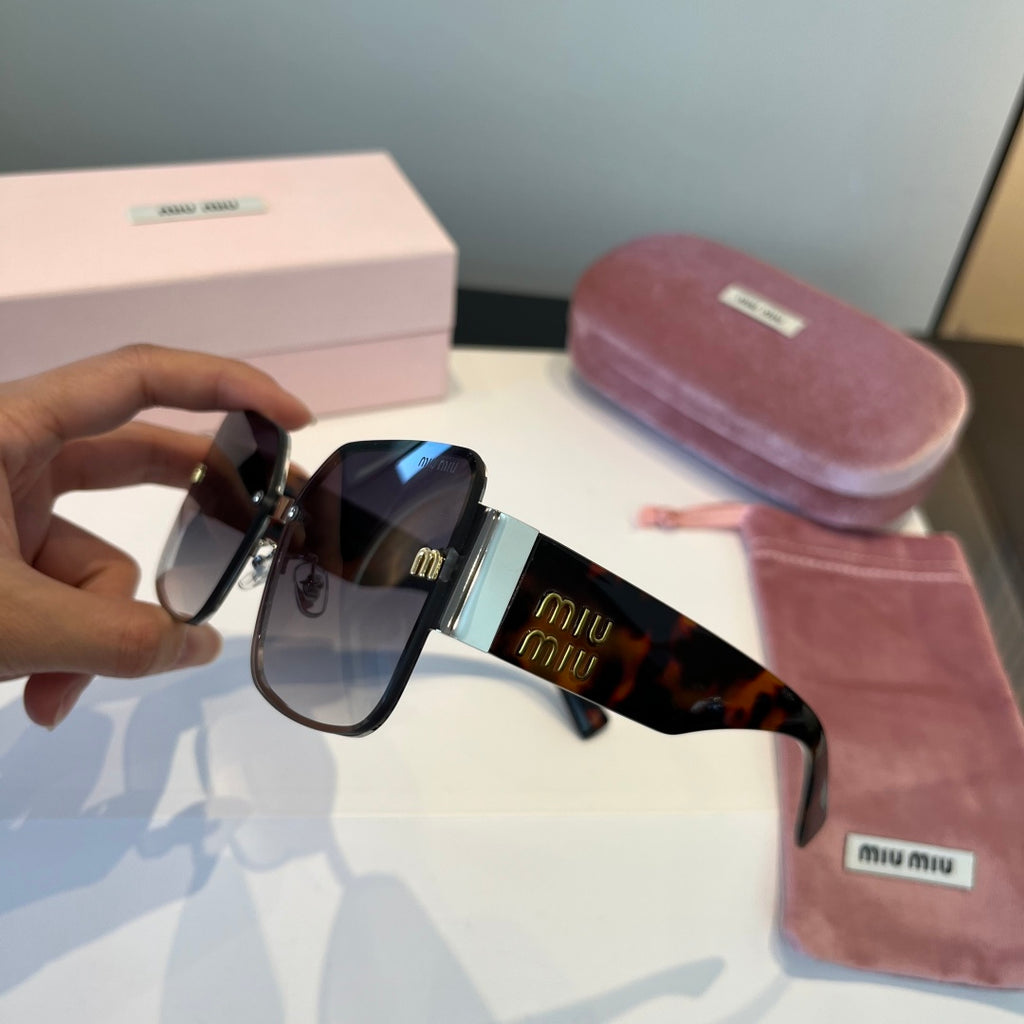 Miu Miu Lightweight Rimless Black Lens Sunglasses for Women - detail image 4