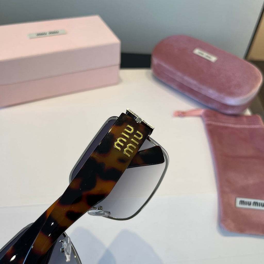 Miu Miu Lightweight Rimless Black Lens Sunglasses for Women - detail image 8