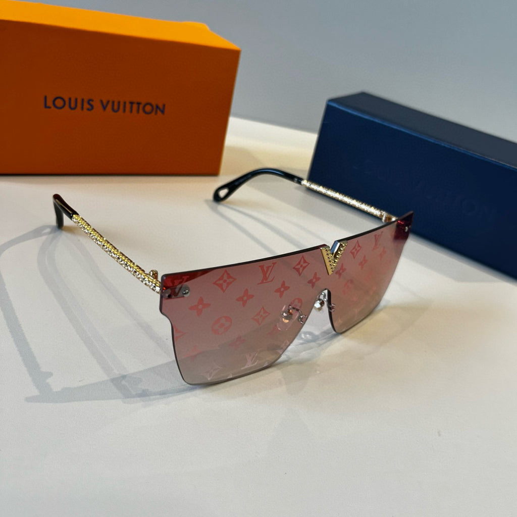 Louis Vuitton Metal Aviator Red Lens Sunglasses for Men & Women - 414810