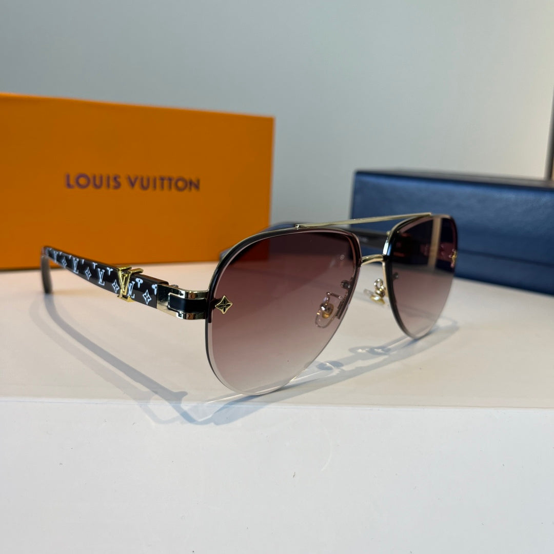 Louis Vuitton Metal Fashion Red Lens Sunglasses for Men & Women
