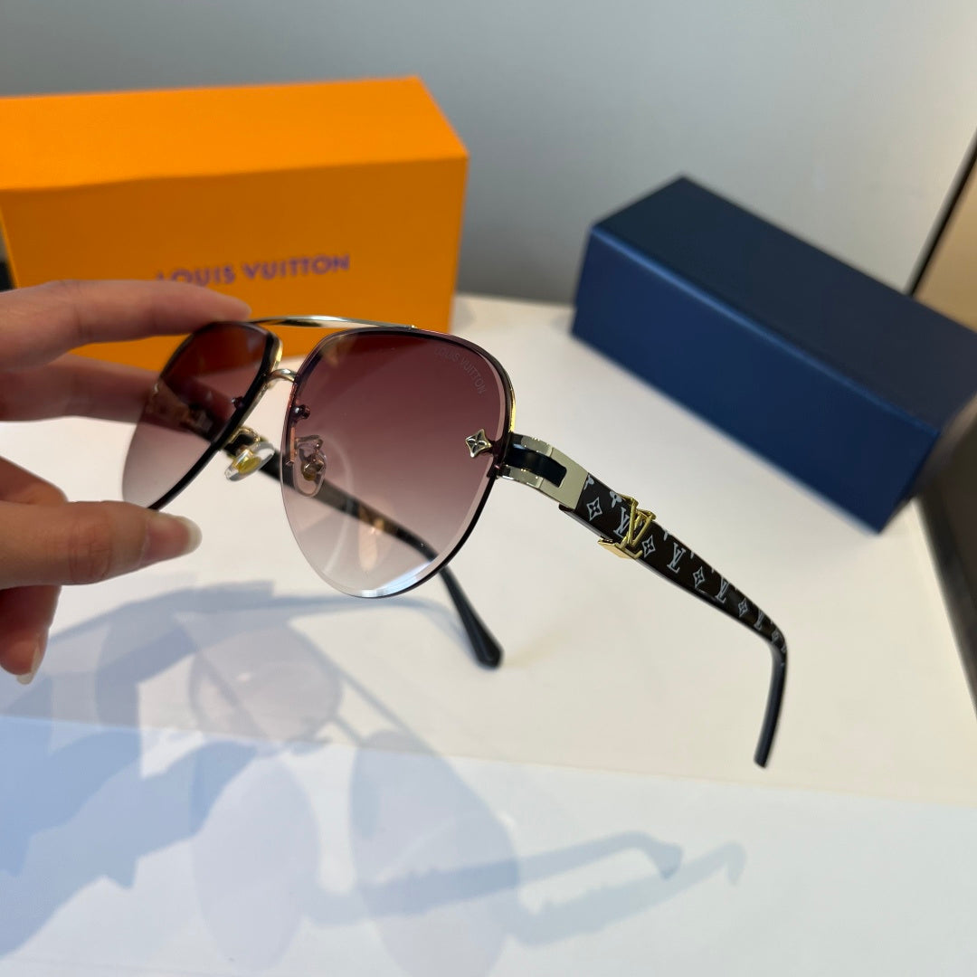 Louis Vuitton Metal Fashion Red Lens Sunglasses for Men & Women - detail image 4