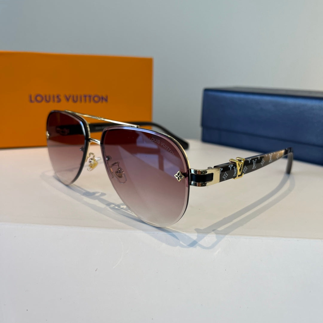 Louis Vuitton Metal Fashion Red Lens Sunglasses for Men & Women - detail image 3