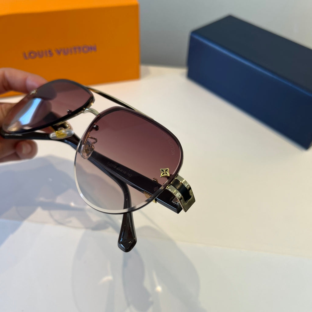 Louis Vuitton Metal Fashion Red Lens Sunglasses for Men & Women - detail image 7