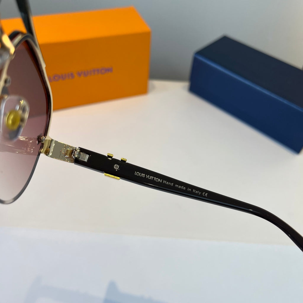 Louis Vuitton Metal Fashion Red Lens Sunglasses for Men & Women - detail image 9