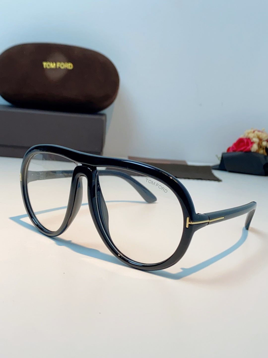 Tom Ford Aviator Black Lens Sunglasses for Men & Women - 432853