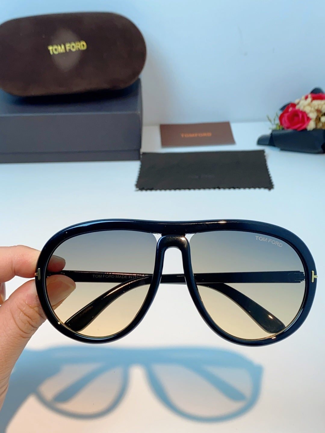 Tom Ford Aviator Blue Lens Sunglasses for Men & Women - detail image 4
