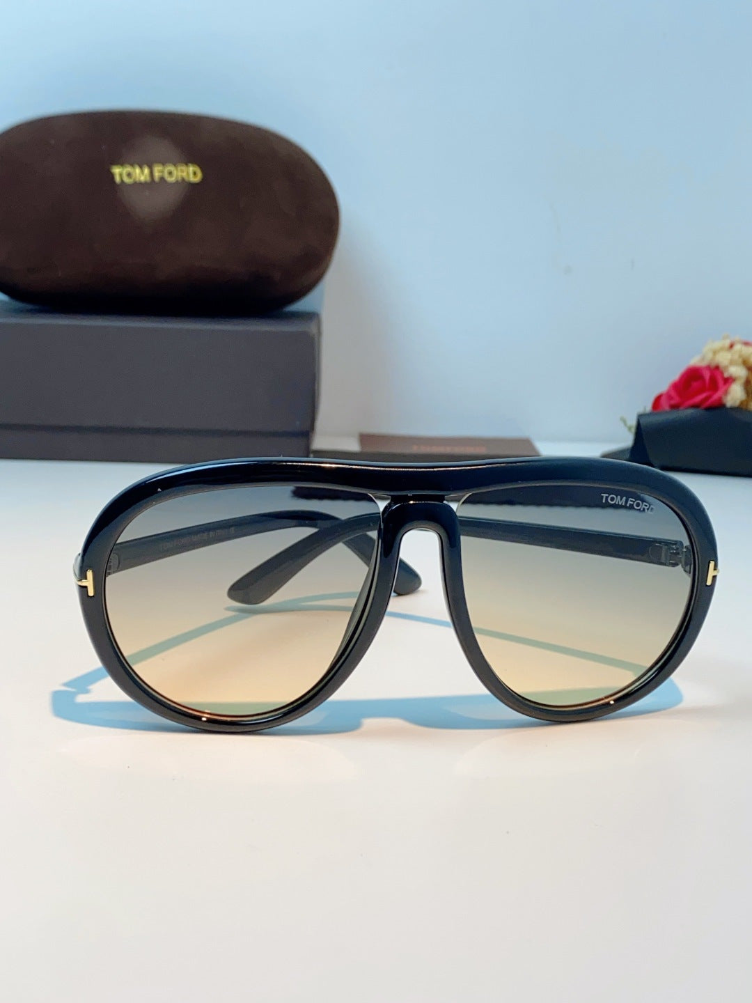Tom Ford Aviator Blue Lens Sunglasses for Men & Women - detail image 2
