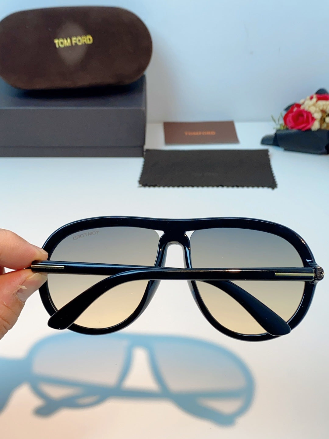 Tom Ford Aviator Blue Lens Sunglasses for Men & Women - detail image 5