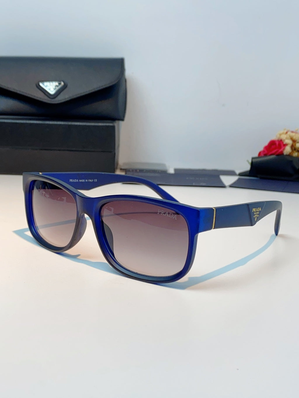 Prada Polarized Square Blue Lens Sunglasses for Men & Women - 934943