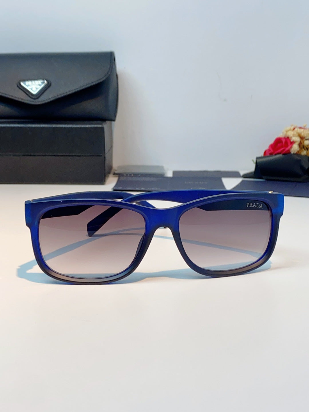 Prada Polarized Square Blue Lens Sunglasses for Men & Women - 934943 - detail image 2