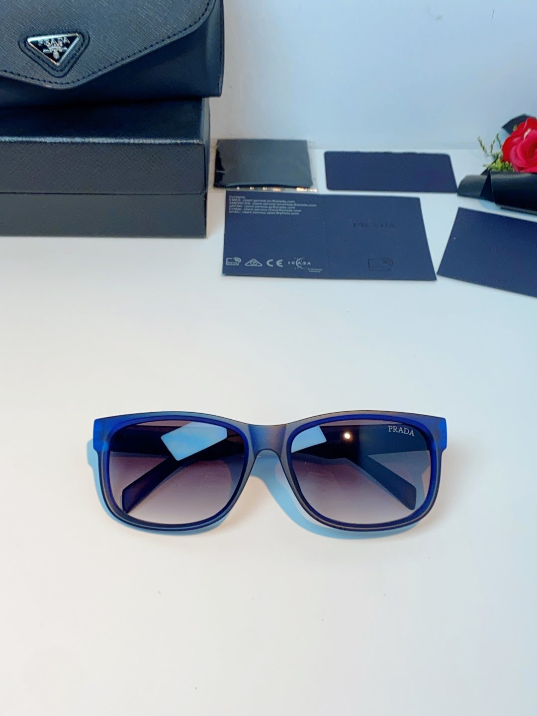 Prada Polarized Square Blue Lens Sunglasses for Men & Women - 372082 - detail image 9