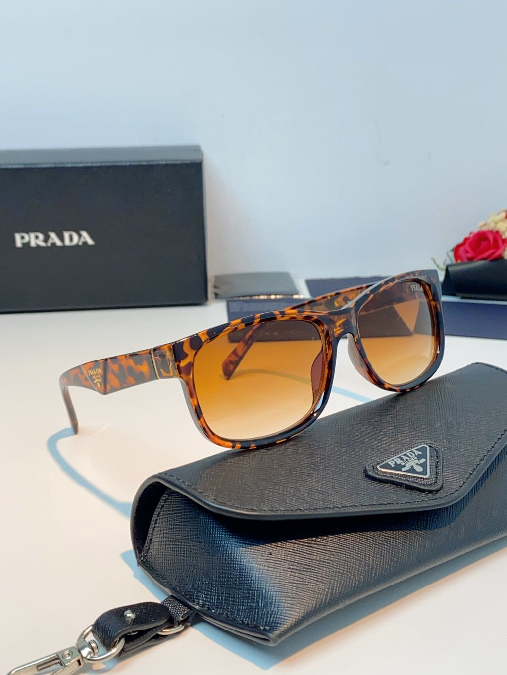 Prada Polarized Square Orange Lens Sunglasses for Men & Women - 934944 - detail image 10