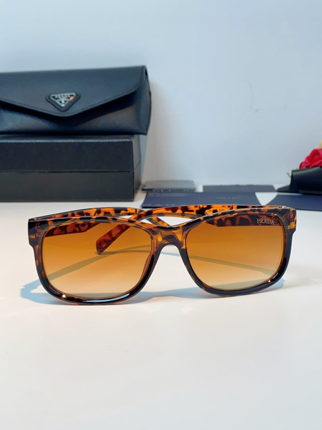 Prada Polarized Square Orange Lens Sunglasses for Men & Women - 934944 - detail image 2