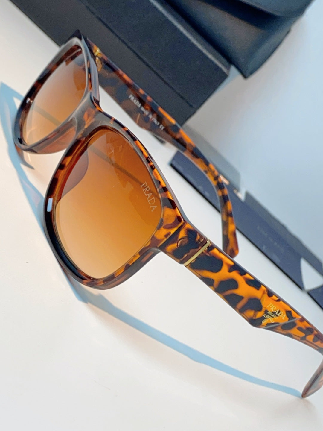 Prada Polarized Square Orange Lens Sunglasses for Men & Women - detail image 7