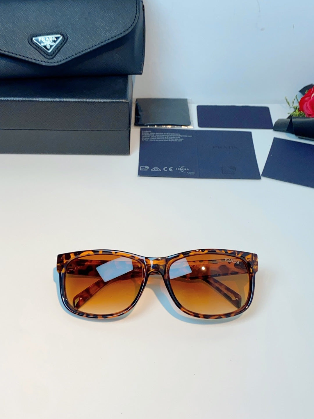 Prada Polarized Square Orange Lens Sunglasses for Men & Women - 934944 - detail image 9