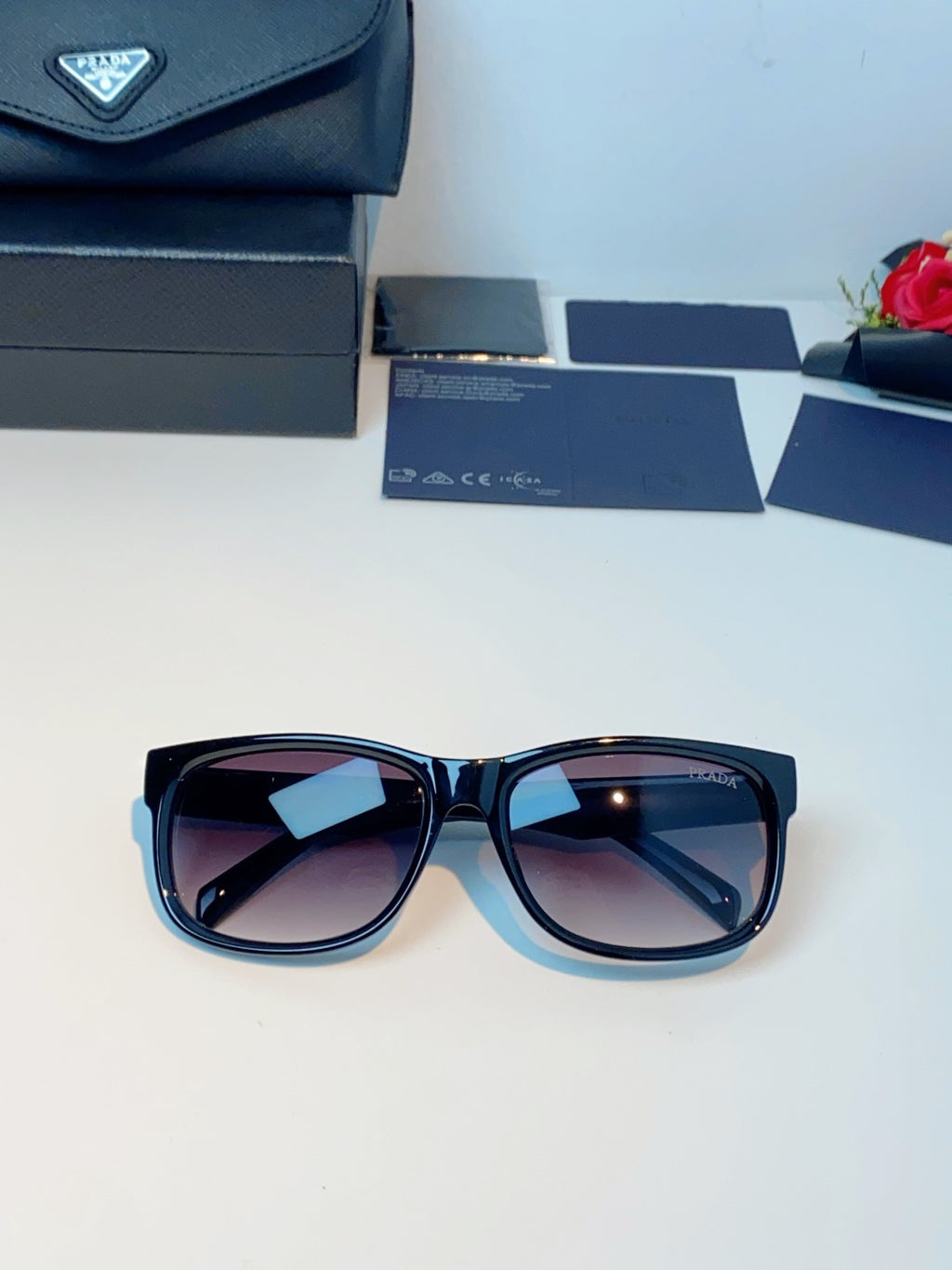 Prada Polarized Square Blue Lens Sunglasses for Men & Women - 934945 - detail image 9