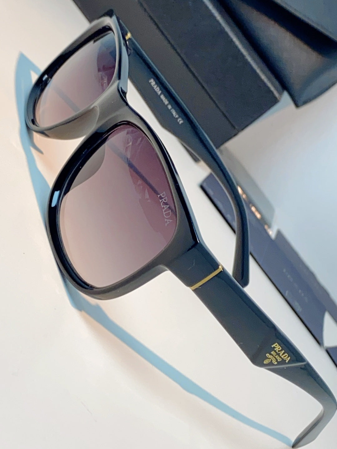 Prada Polarized Square Blue Lens Sunglasses for Men & Women - 372084 - detail image 7
