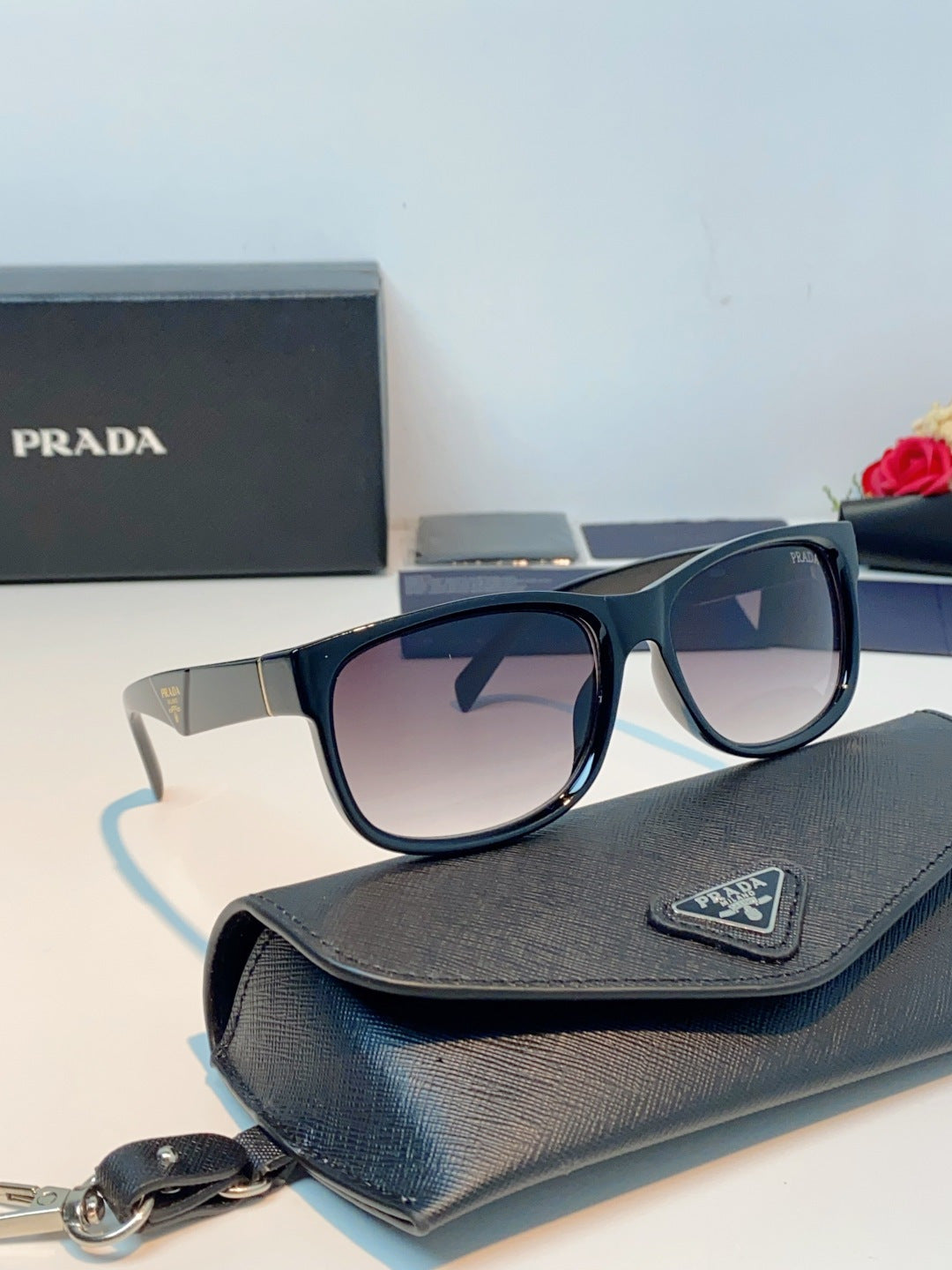 Prada Polarized Square Blue Lens Sunglasses for Men & Women - 372084 - detail image 10