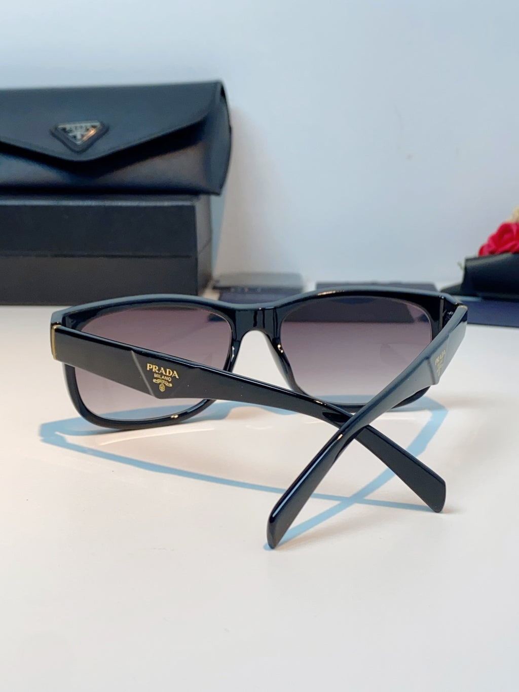 Prada Polarized Square Blue Lens Sunglasses for Men & Women - 934945 - detail image 3