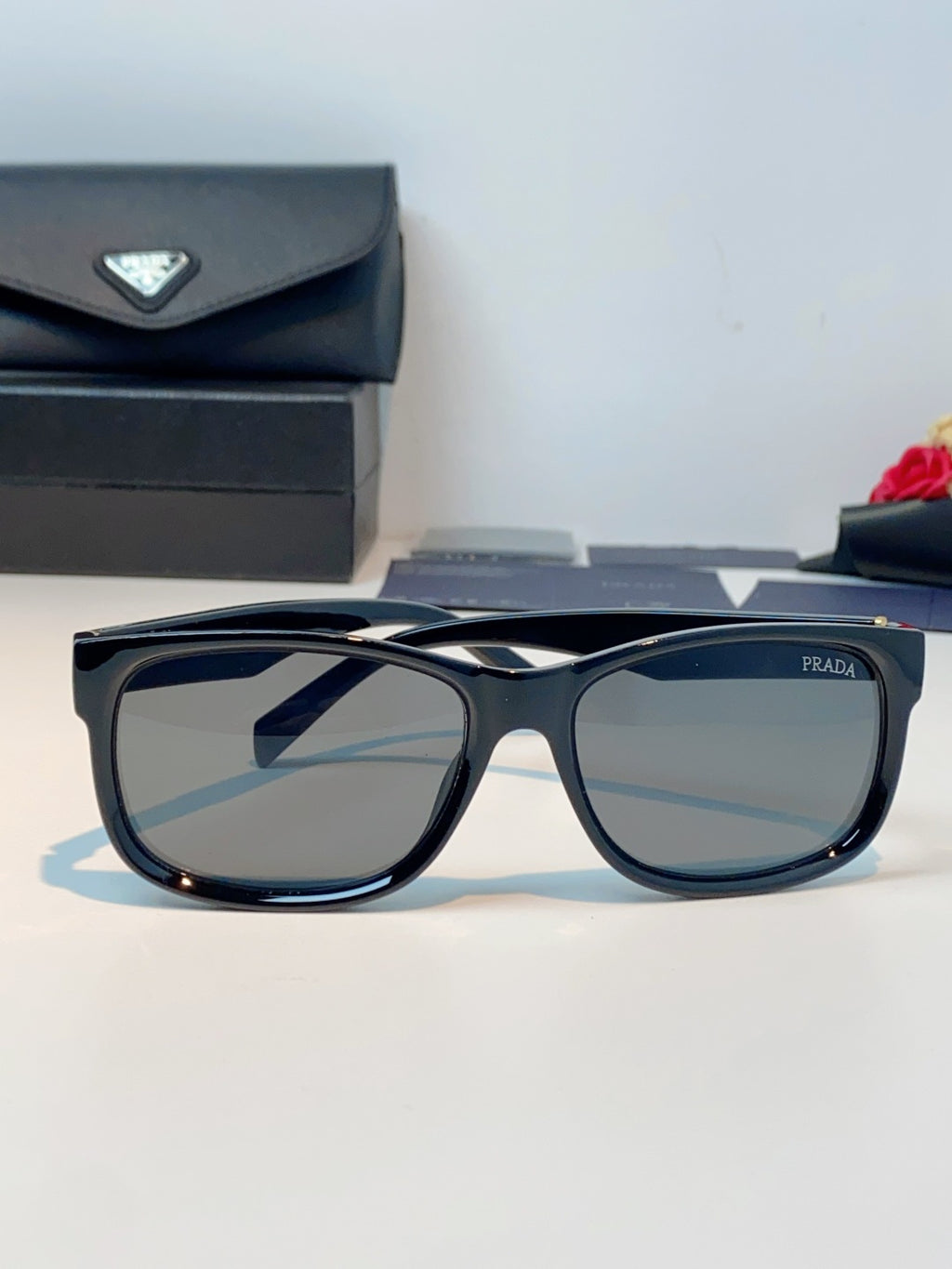 Prada Polarized Square Gray Lens Sunglasses for Men & Women - 934946 - detail image 2