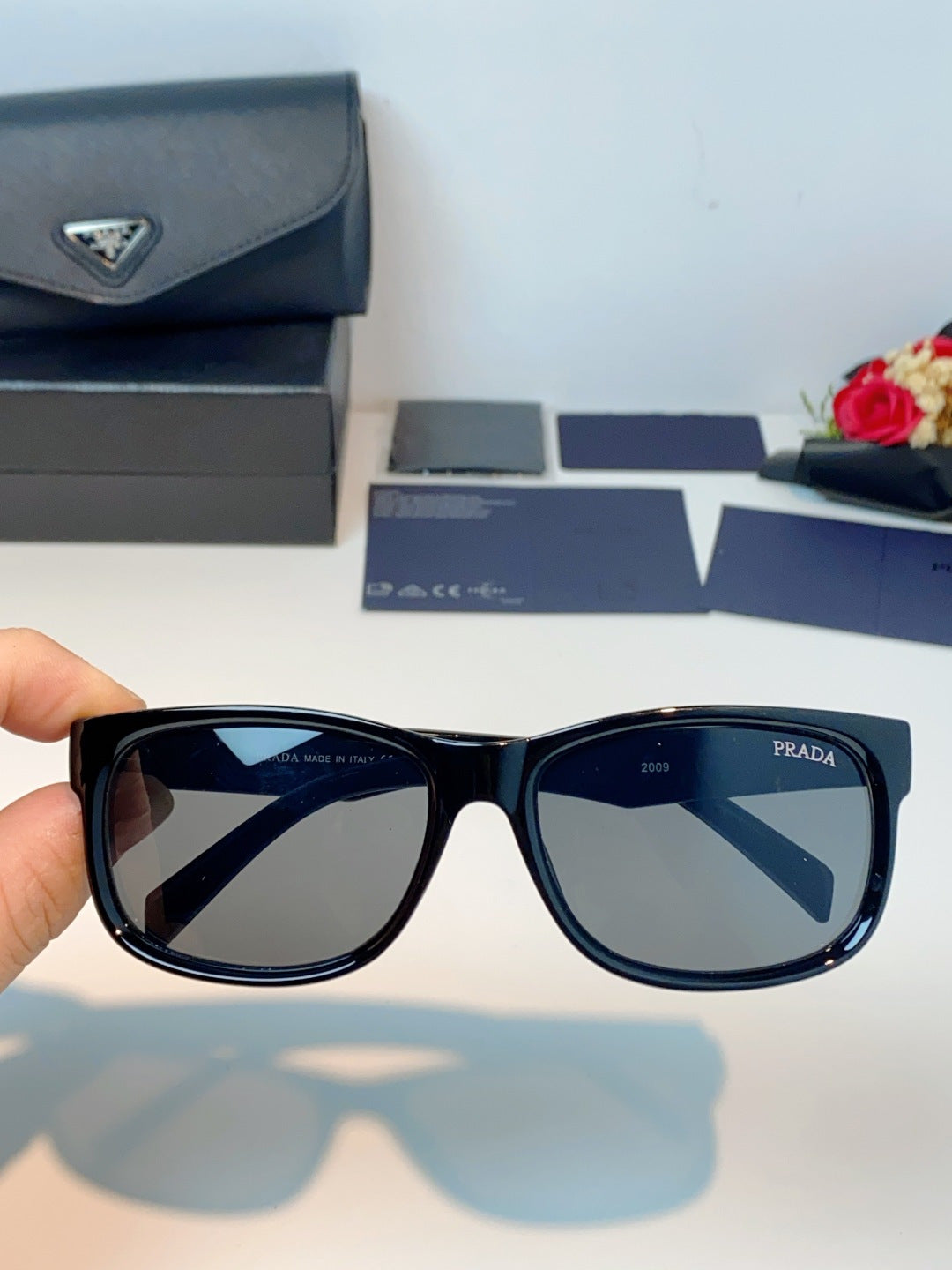 Prada Polarized Square Gray Lens Sunglasses for Men & Women - 934946 - detail image 4