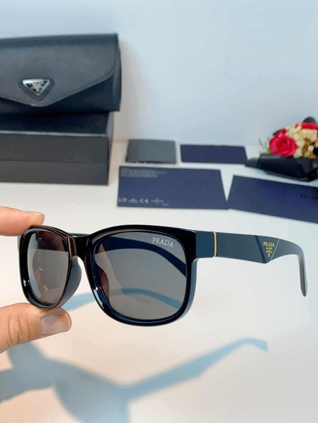 Prada Polarized Square Gray Lens Sunglasses for Men & Women - 372085 - detail image 6