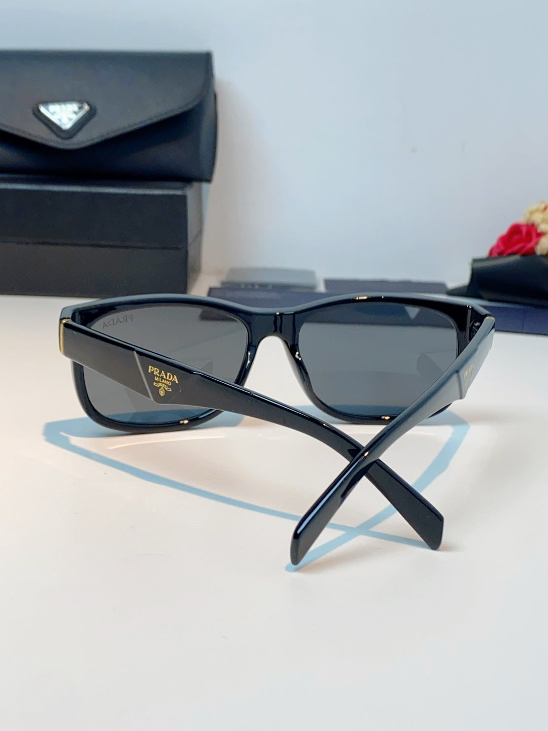Prada Polarized Square Gray Lens Sunglasses for Men & Women - 372085 - detail image 3